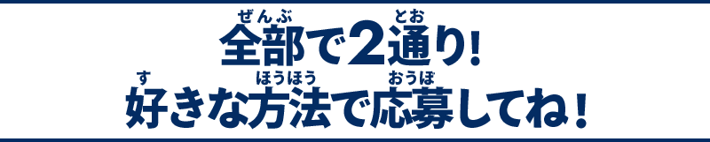 全部で２通り！好きな方法で応募してね！